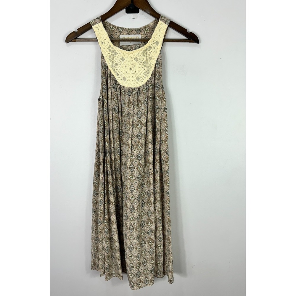 Sunner Silk Dress S Cottagecore Boho Romantic‎ Vintage Revival Crochet Ethereal